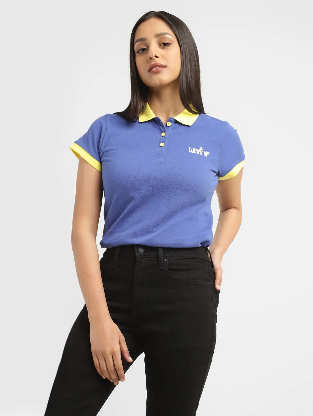 Women's Solid Polo T-Shirt 1