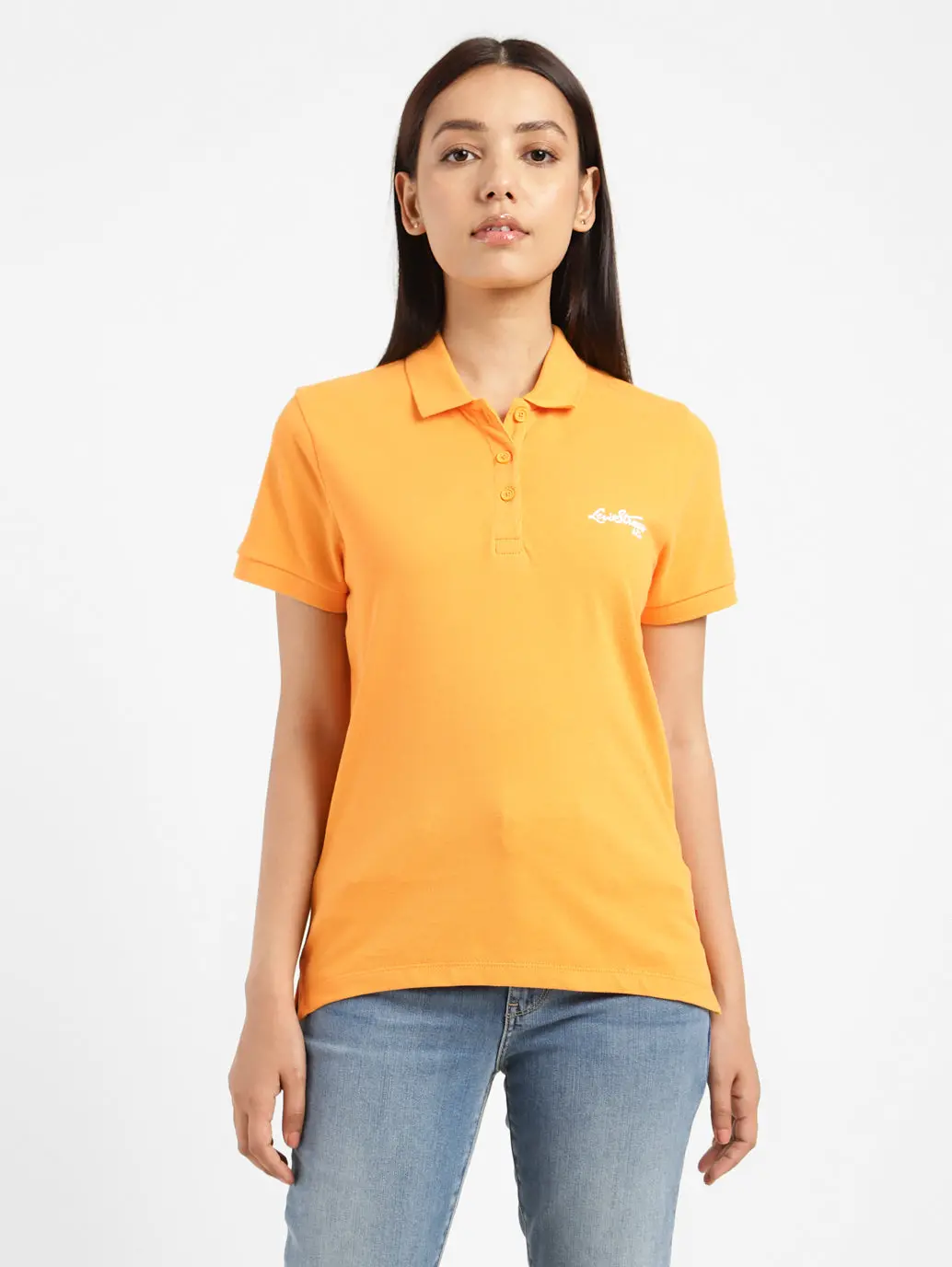 Women's Solid Polo T-Shirt 1