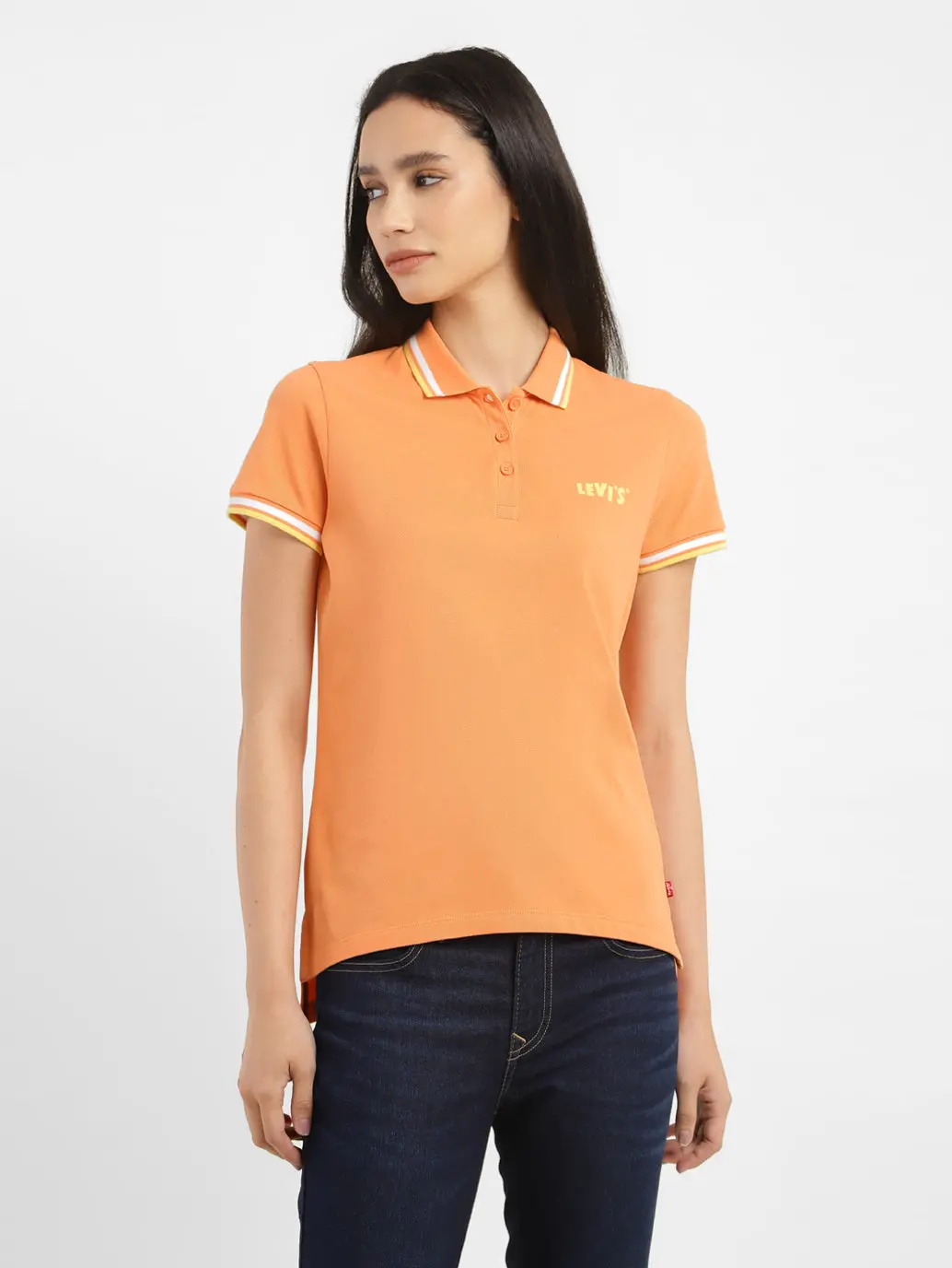 Women's Solid Polo T-Shirt 1