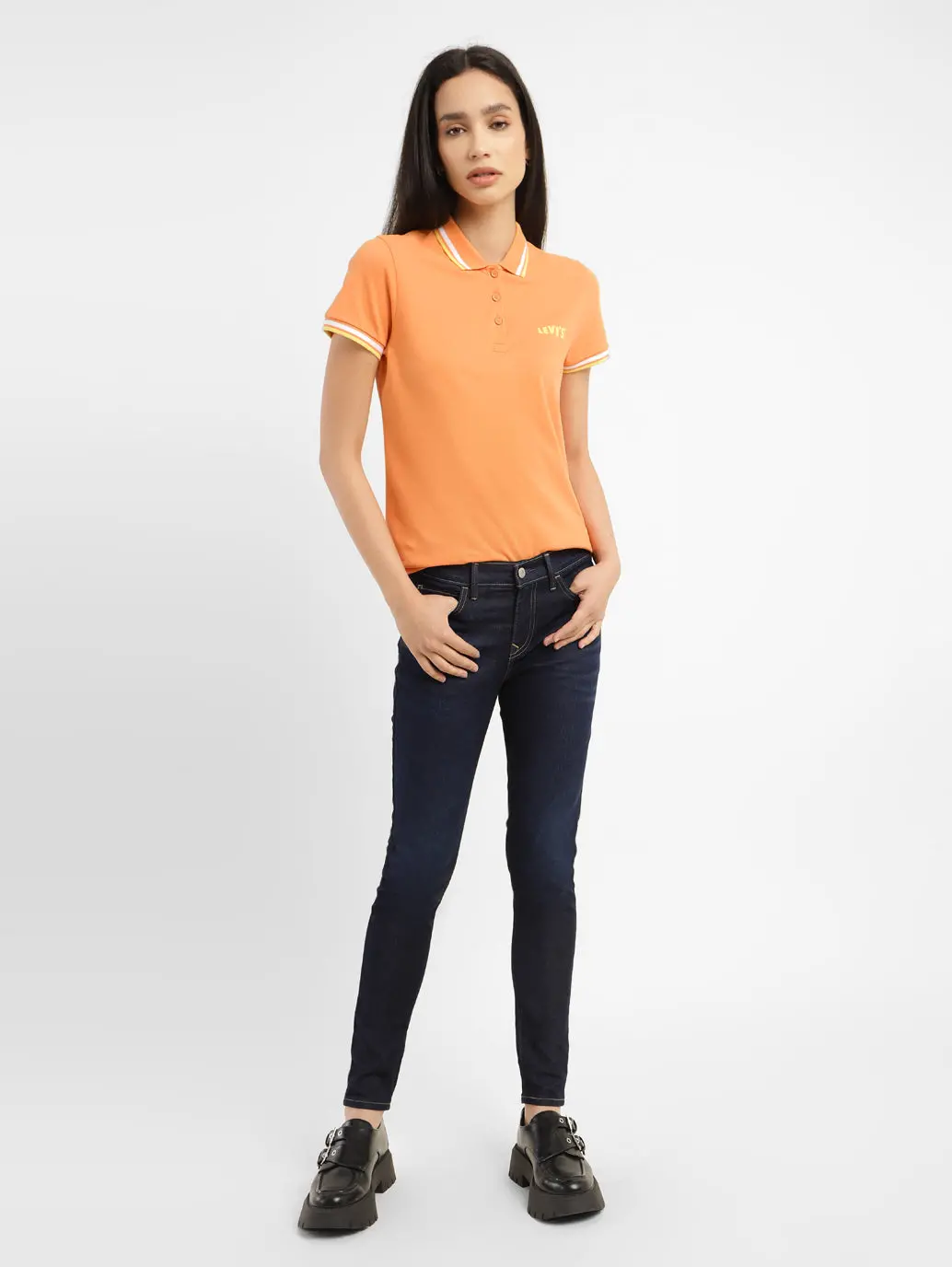 Women's Solid Polo T-Shirt 2