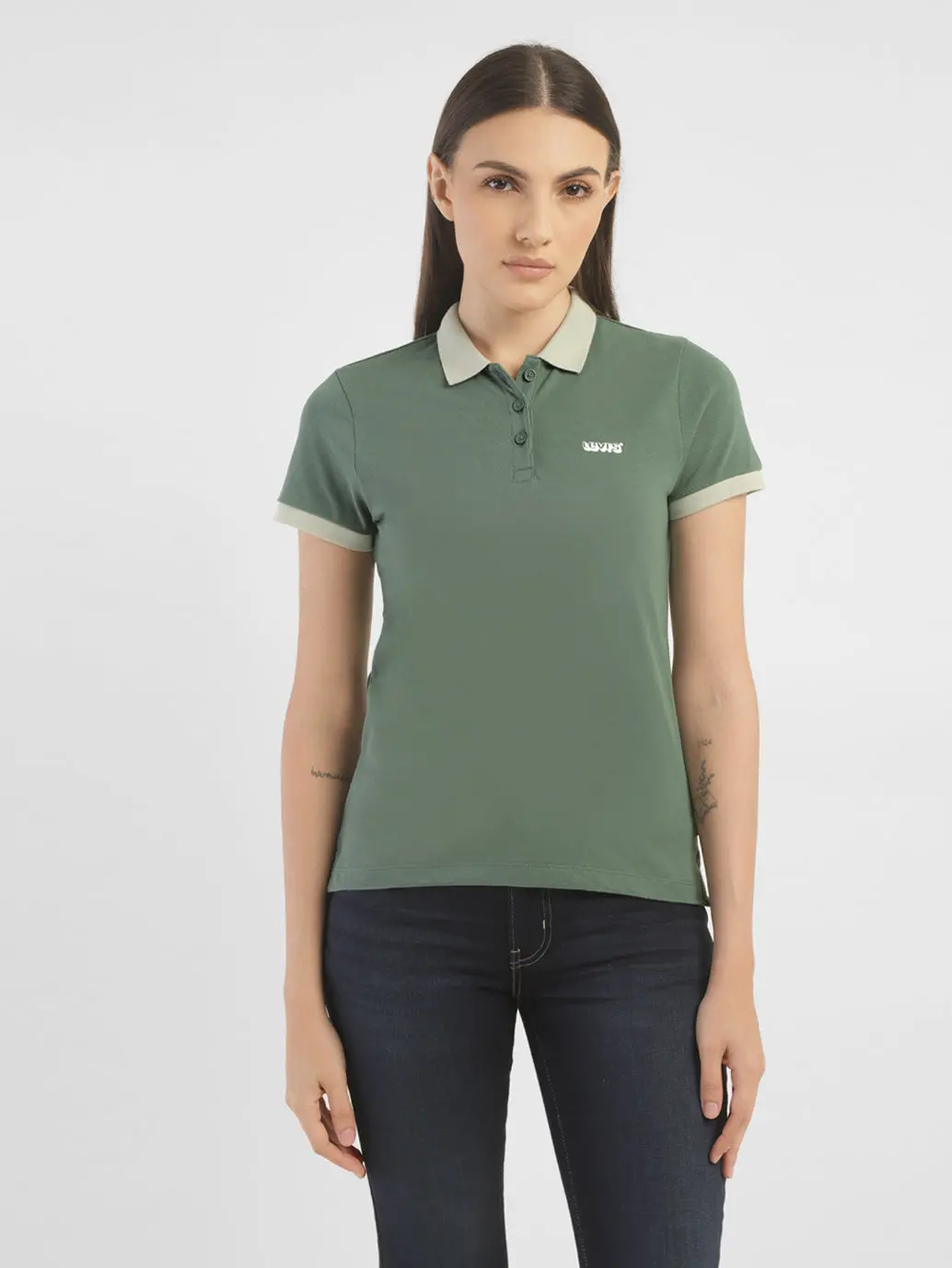 Women's Solid Polo T Shirt 2