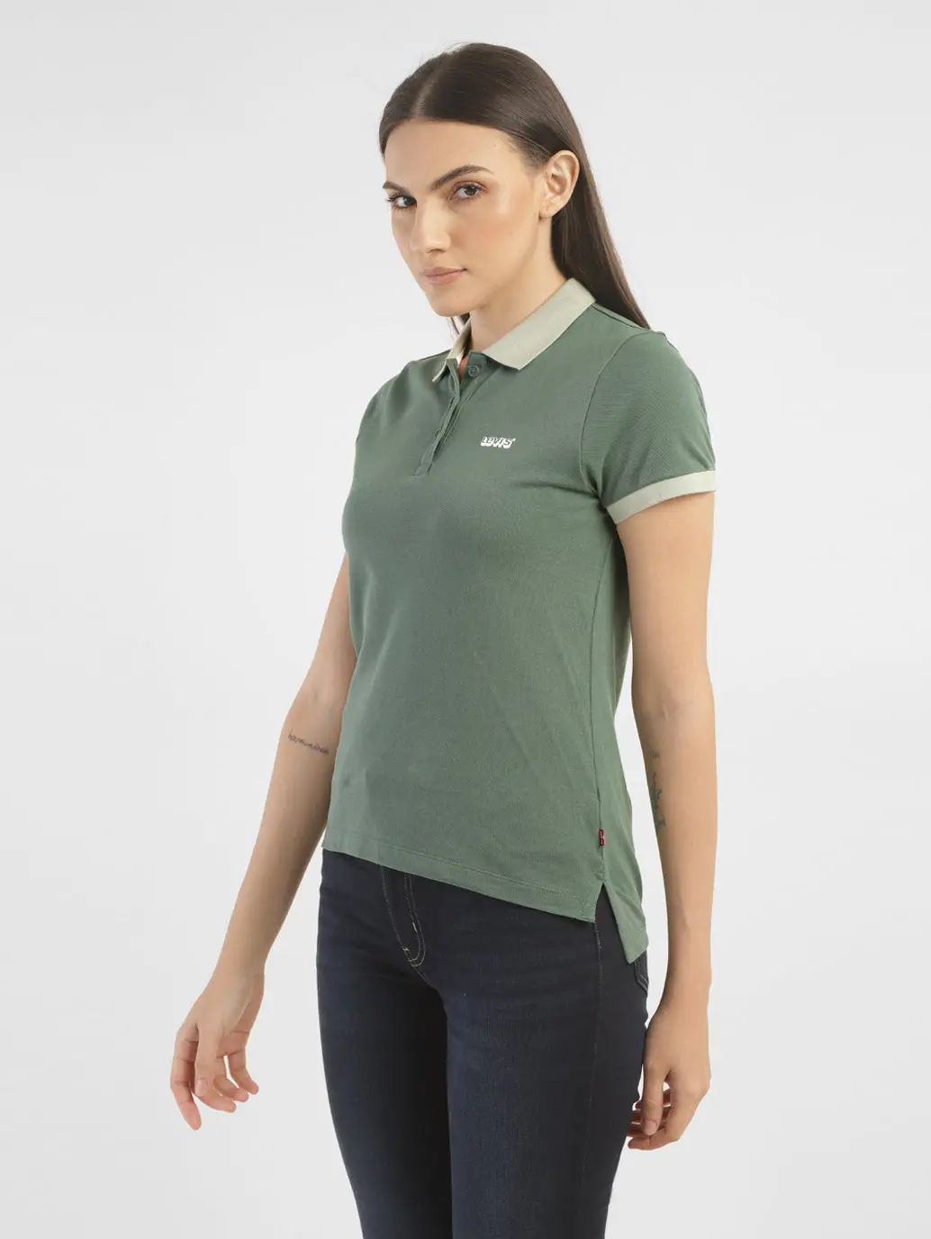 Women's Solid Polo T Shirt 4