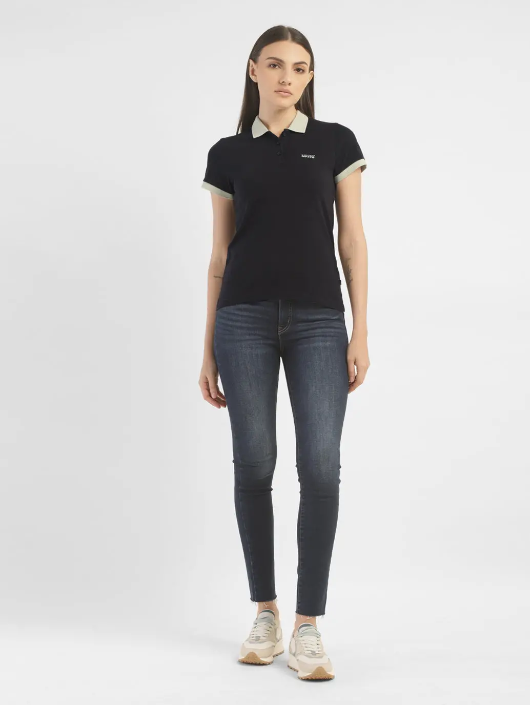 Women's Solid Polo T Shirt 1