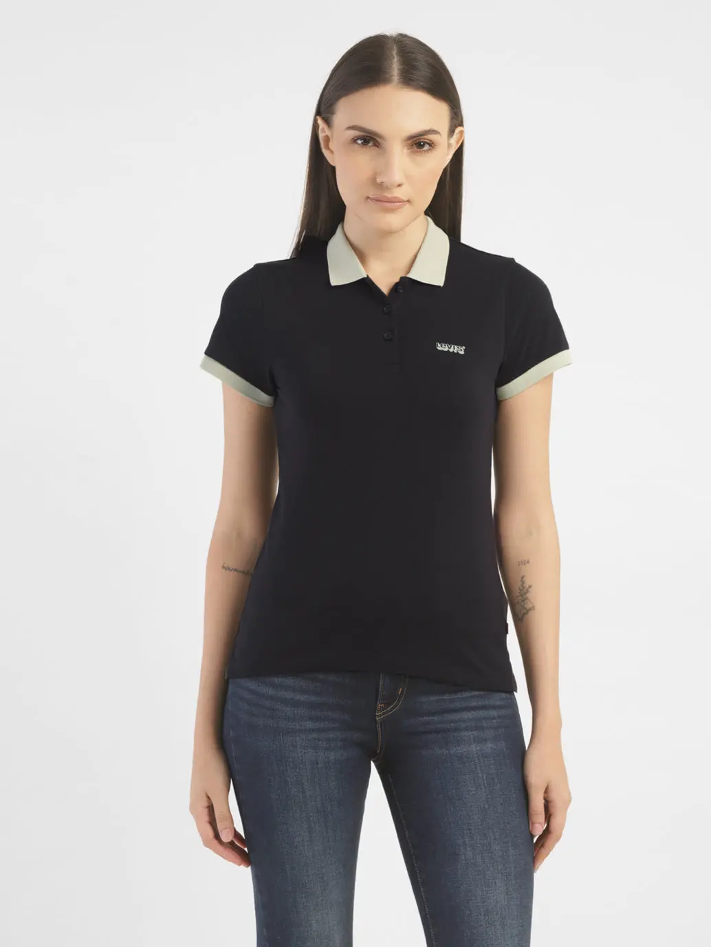 Women's Solid Polo T Shirt 2
