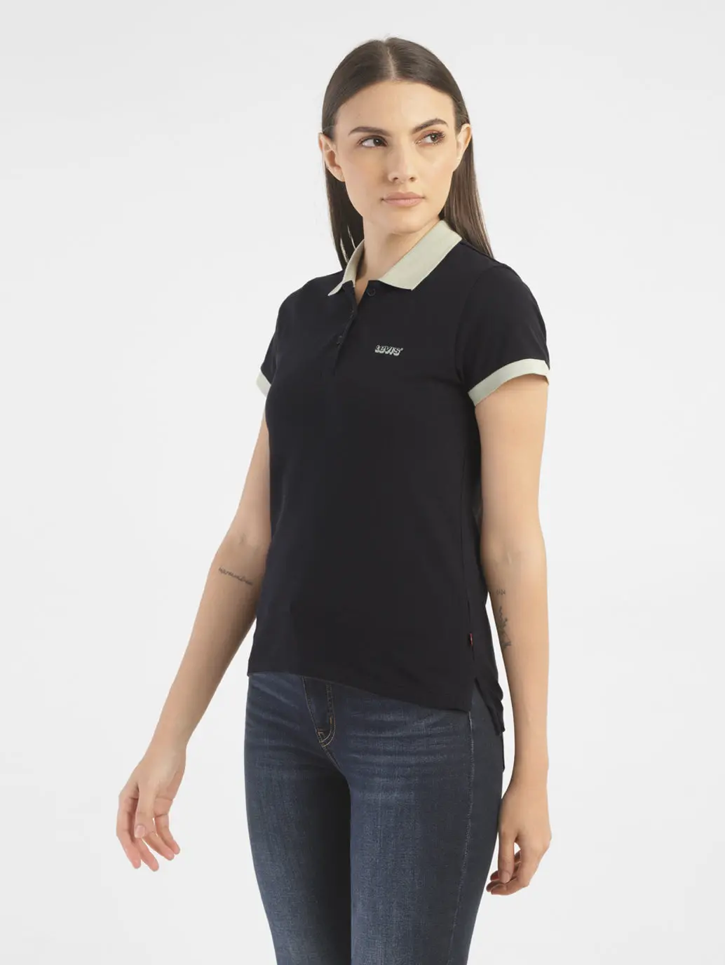 Women's Solid Polo T Shirt 4