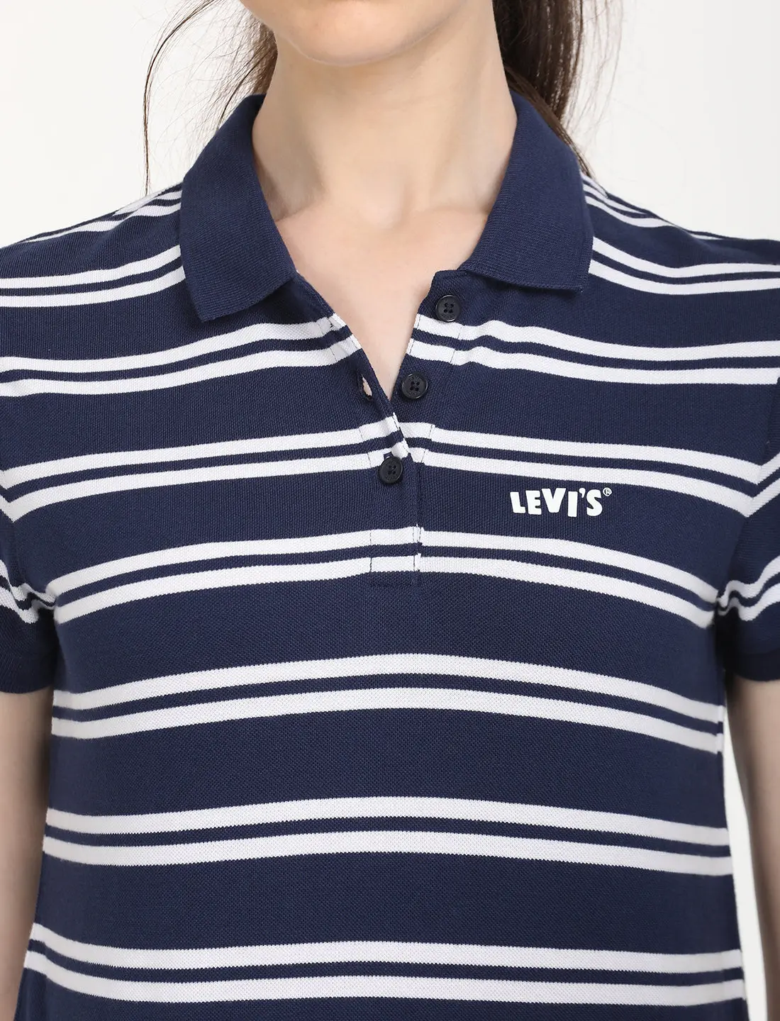 Women's Striped Print Polo T-Shirt 4