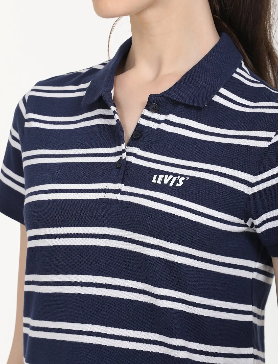 Women's Striped Print Polo T-Shirt 5