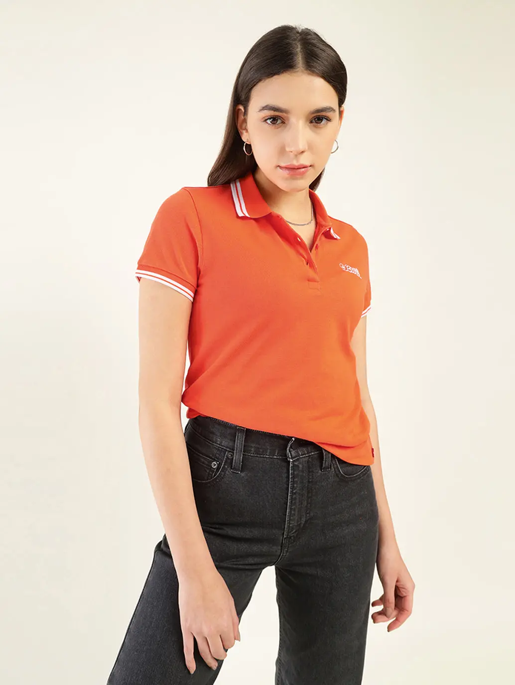 Women's Solid Polo T-Shirt 1