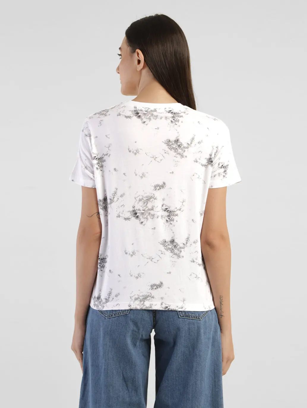 Women's Abstract Dyed Round Neck T-Shirt 3