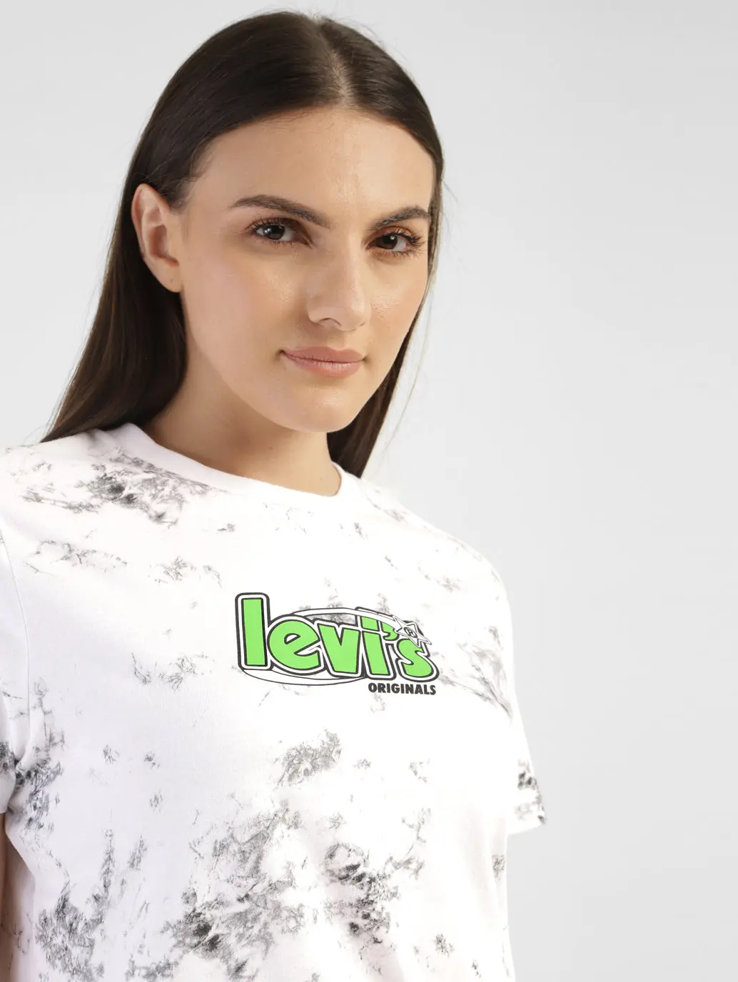 Women's Abstract Dyed Round Neck T-Shirt 5