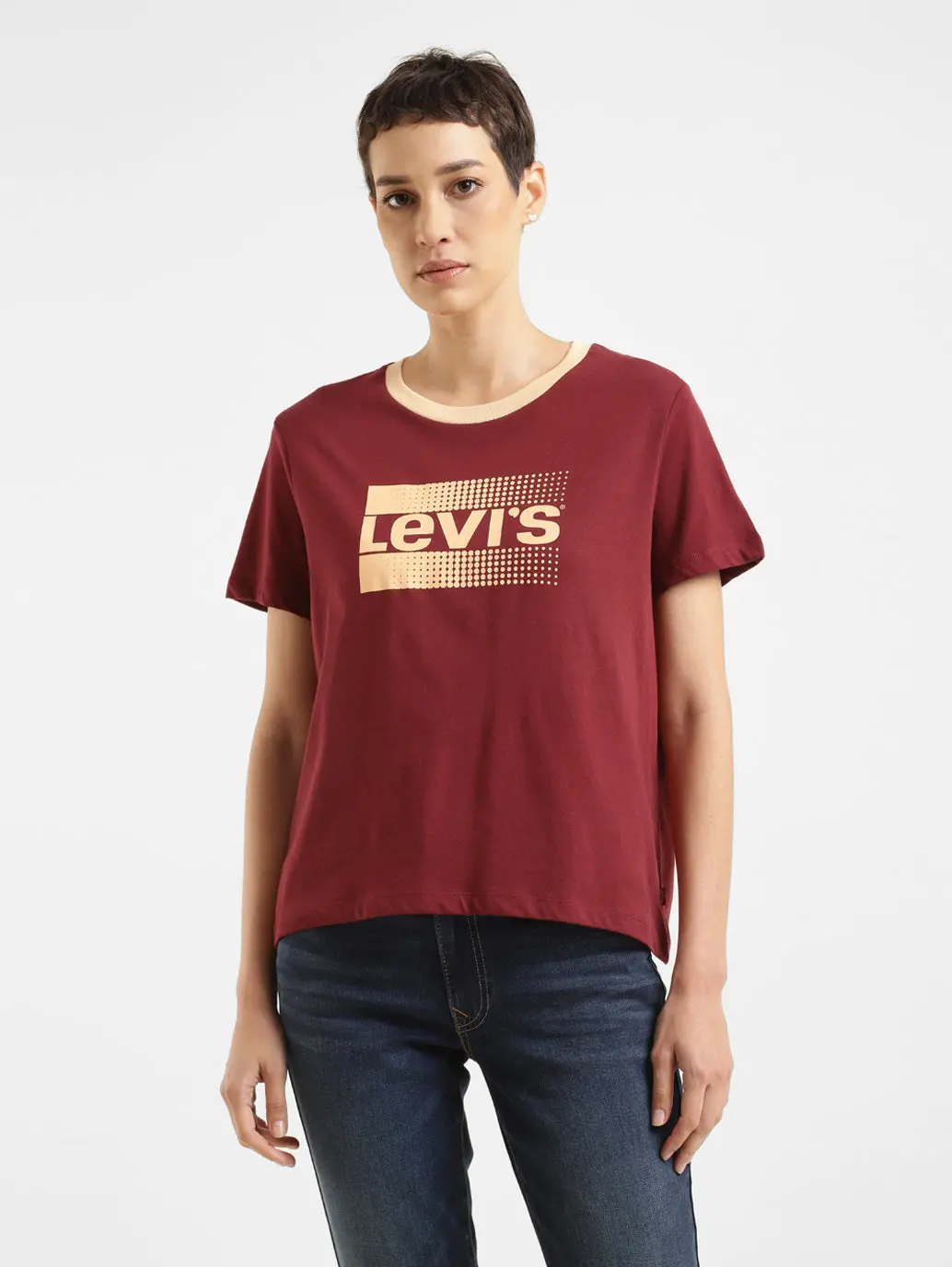 Women's Brand Logo Crew Neck T-Shirt 1