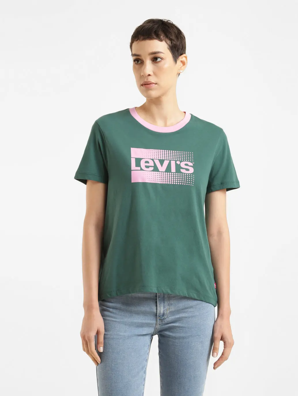 Women's Brand Logo Crew Neck T-Shirt 1