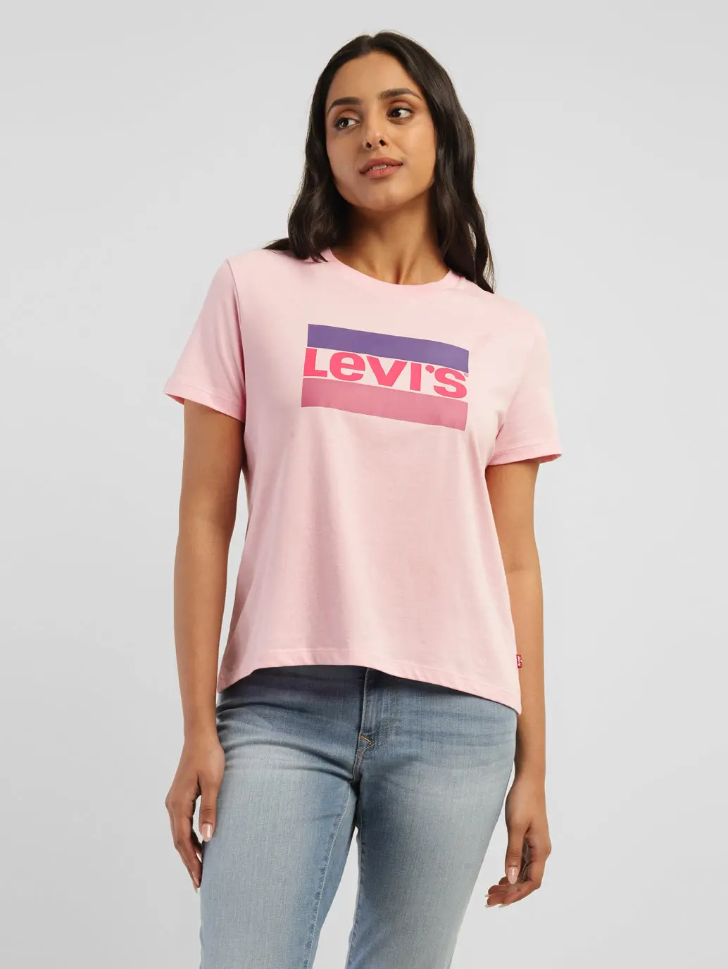 Women's Brand Logo Round Neck T-Shirt 1
