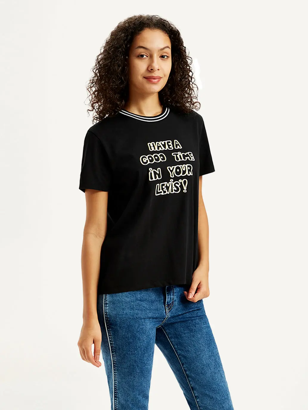 Women's Typographic Print Regular Fit T-Shirt 1