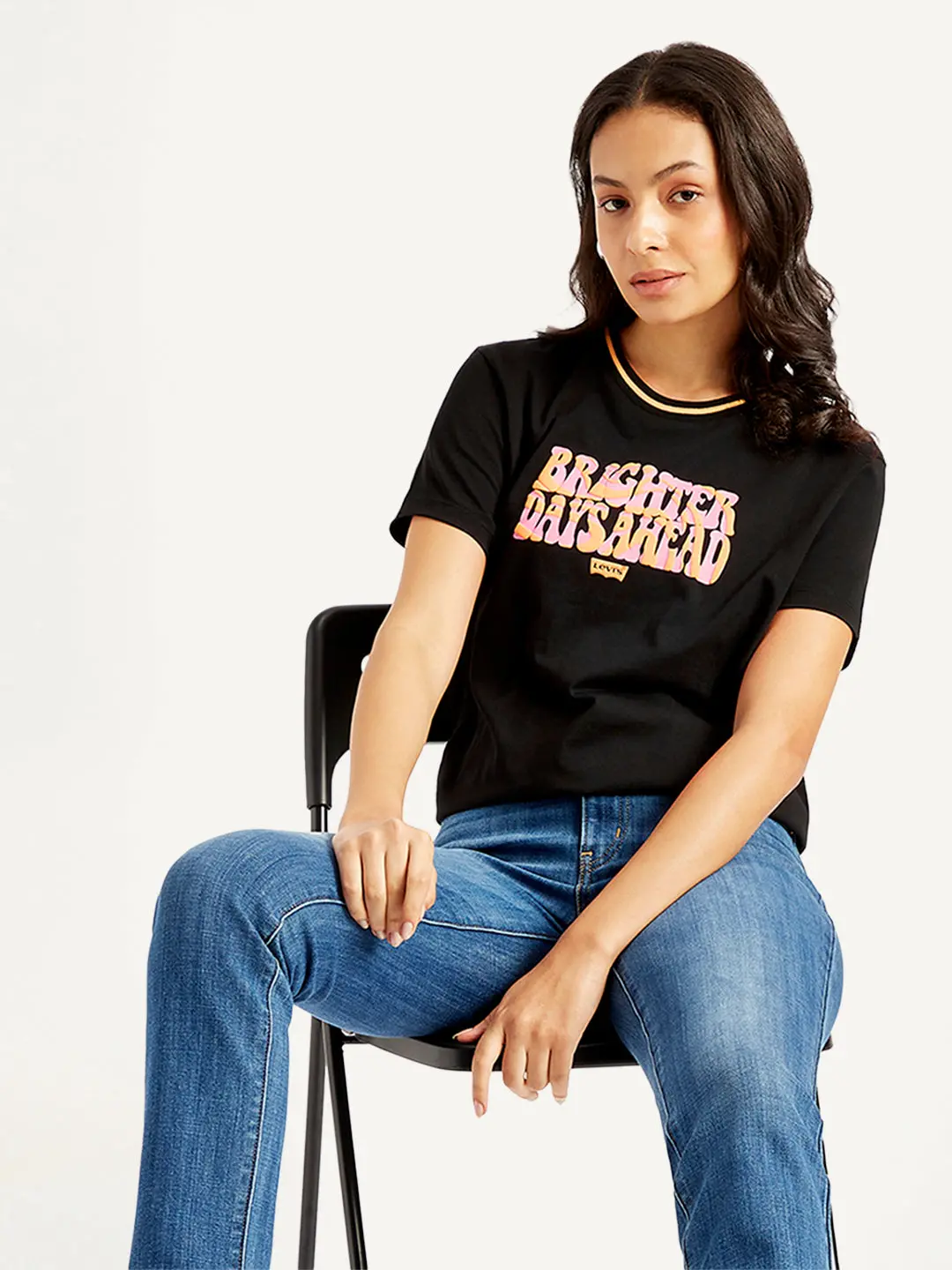 Women's Typographic Print Relaxed Fit T-Shirt 1