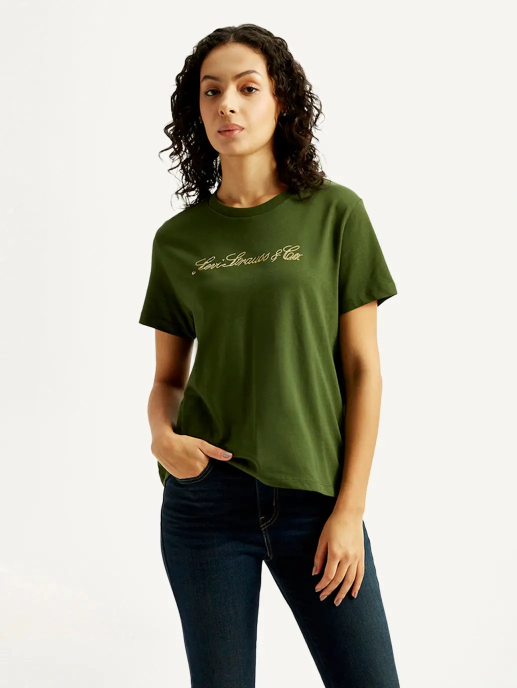 Women's Typography Crew Neck T-Shirt 1