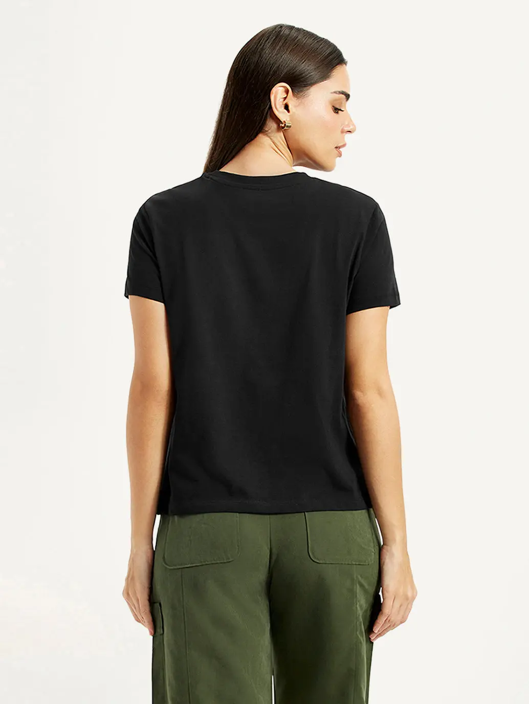 Women's Graphic Print Black Relaxed Fit T-Shirt 2
