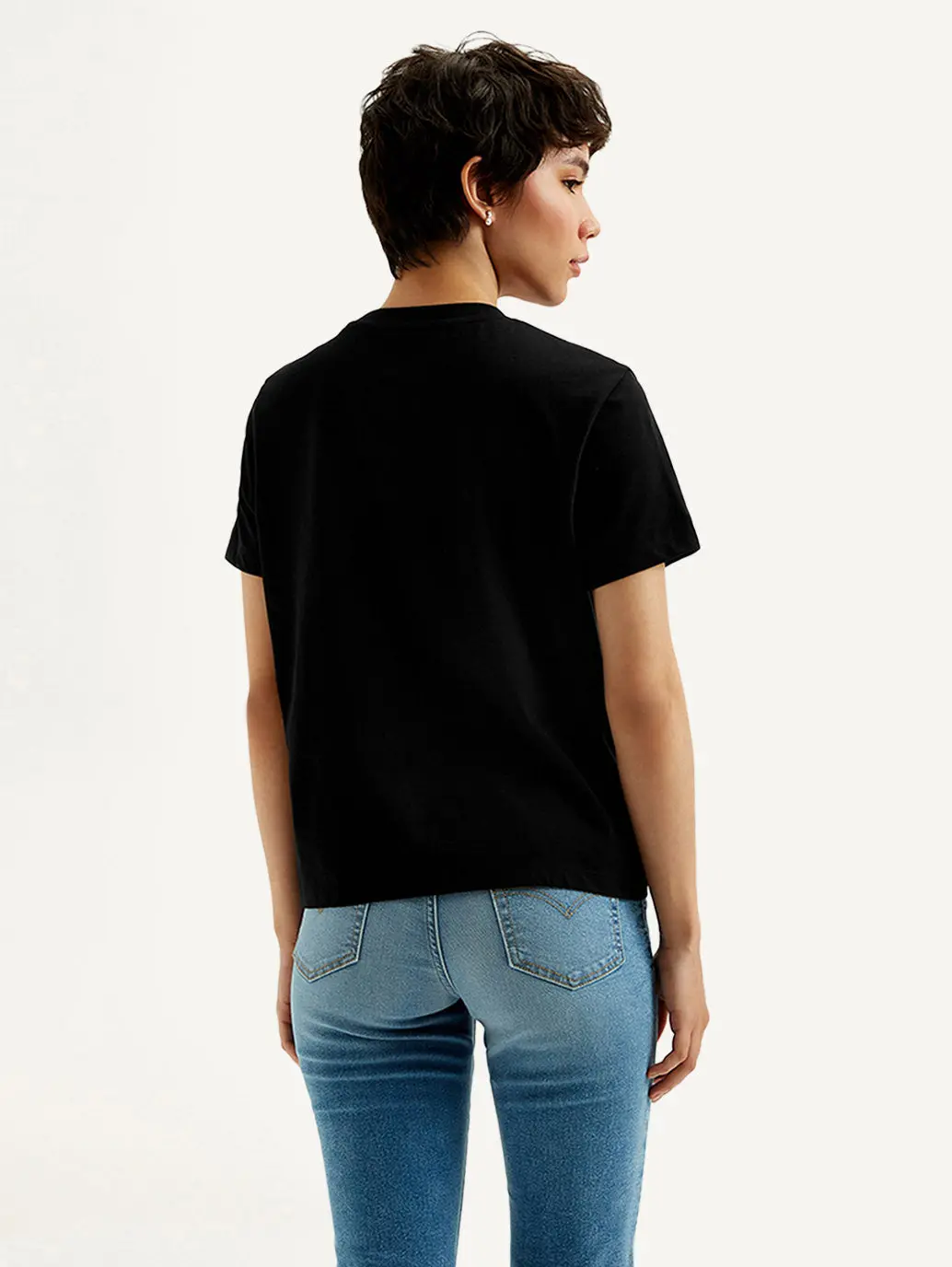 Women's Typography Black Crew Neck T-Shirt 3