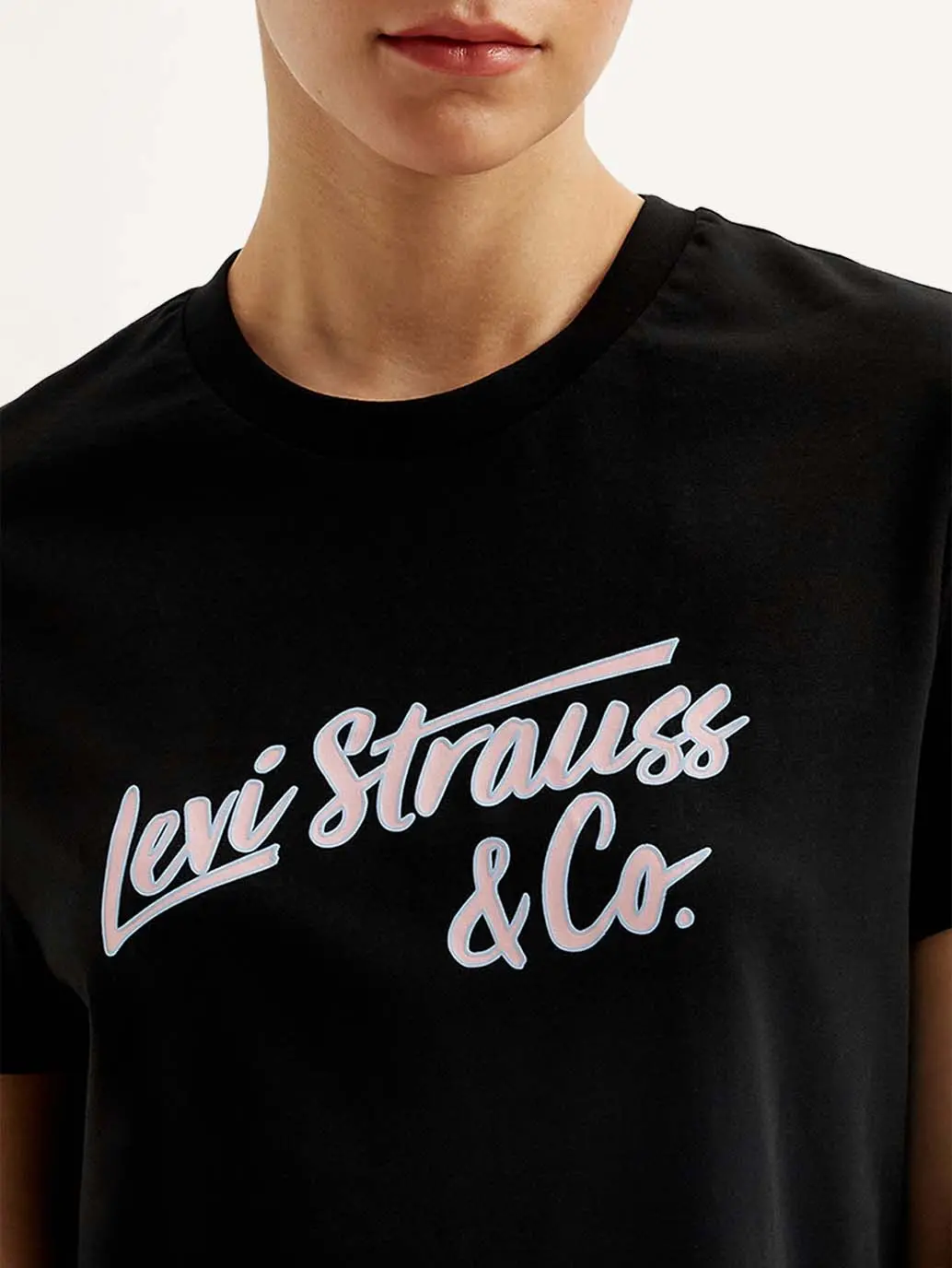 Women's Typography Black Crew Neck T-Shirt 4