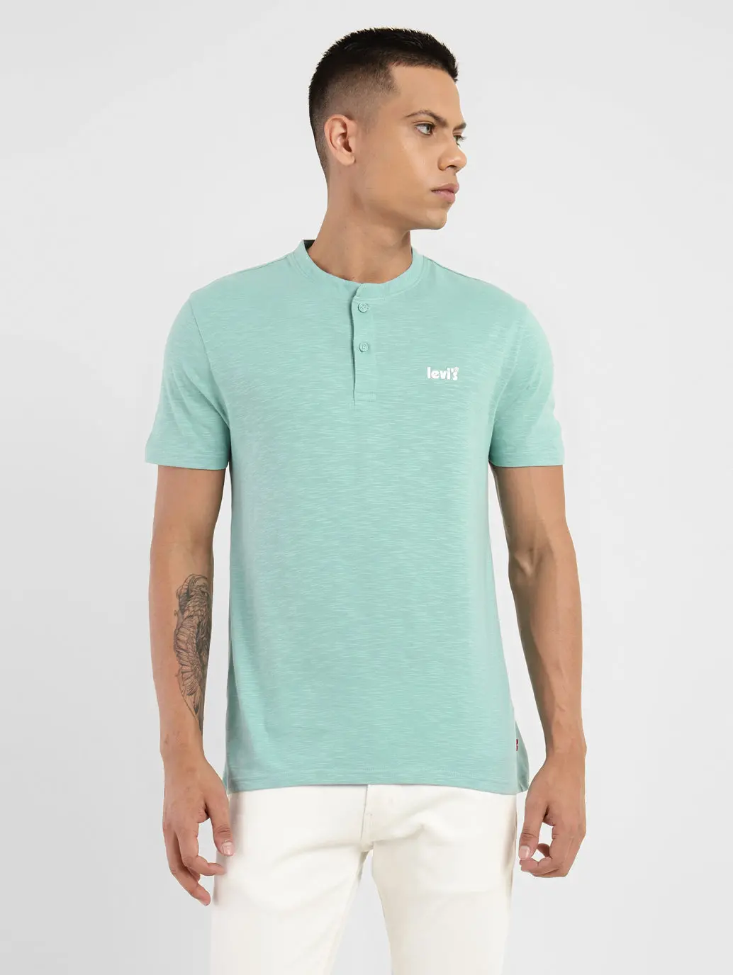 Men's Solid Henley Neck T-Shirt 1