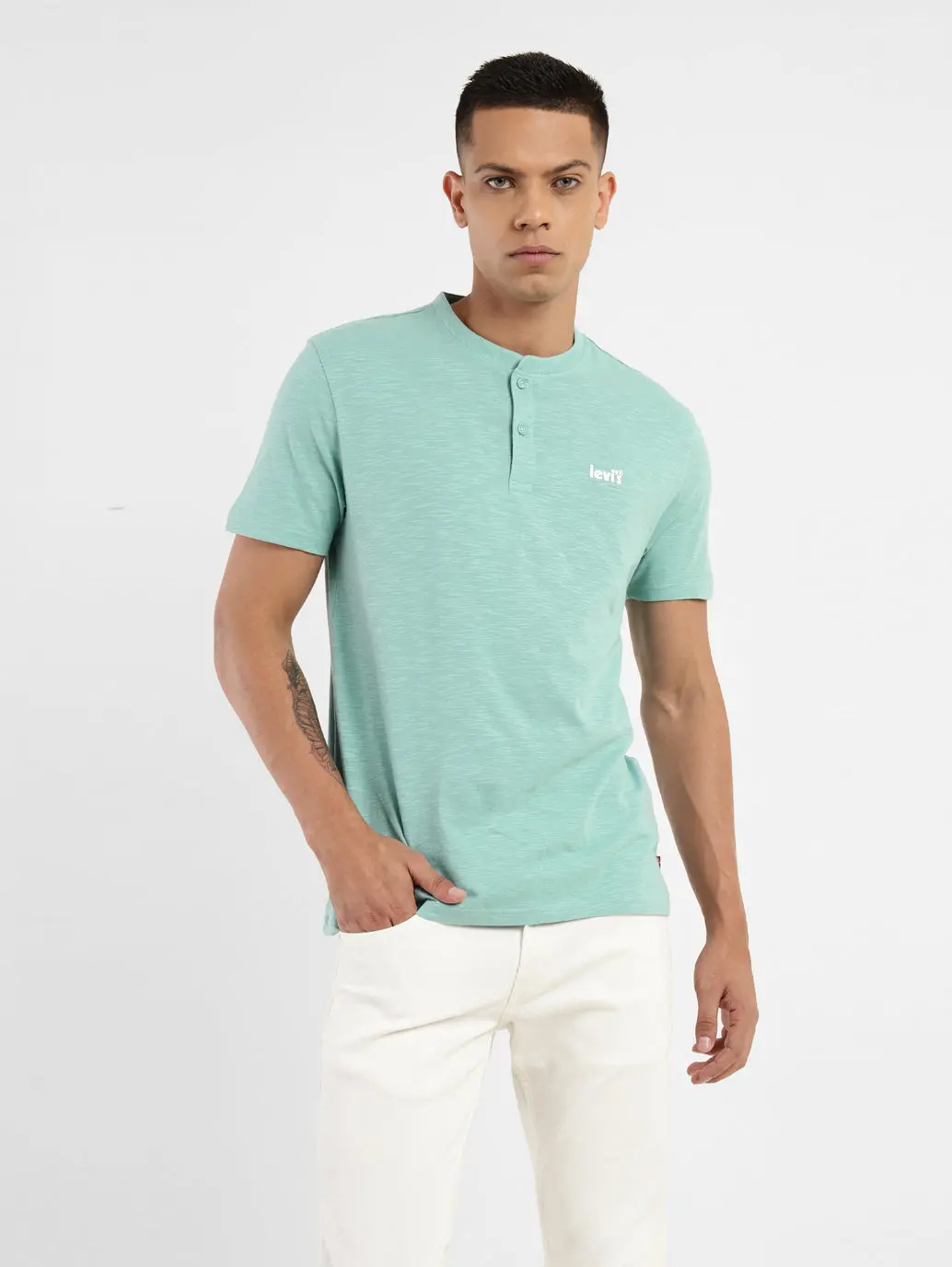 Men's Solid Henley Neck T-Shirt 2