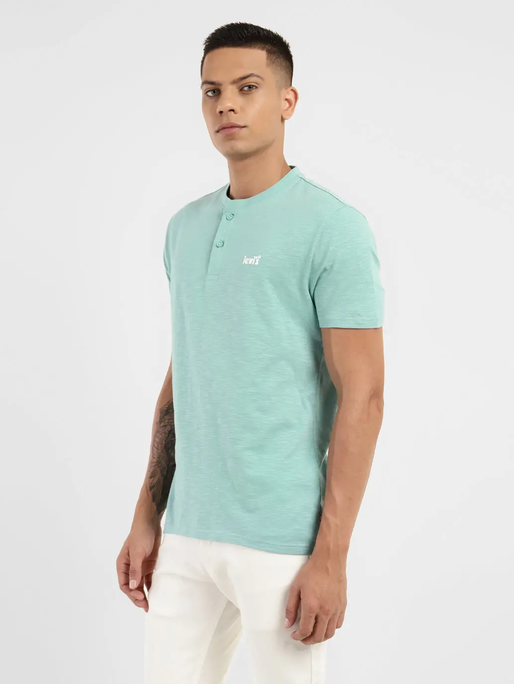 Men's Solid Henley Neck T-Shirt 4