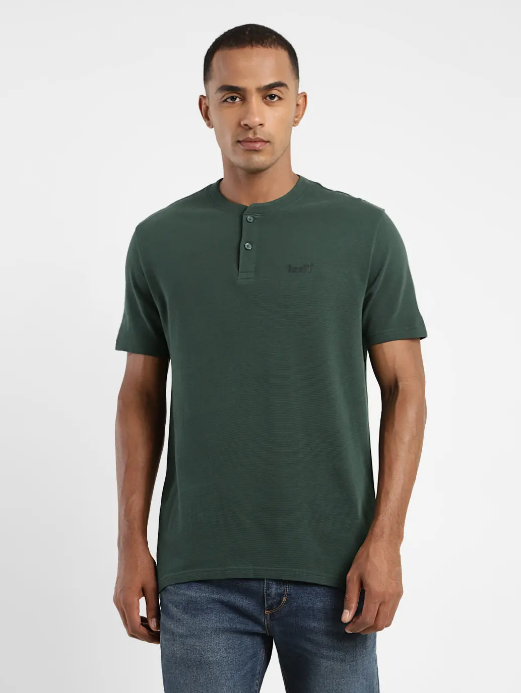 Men's Solid Henley Neck T-Shirt 1