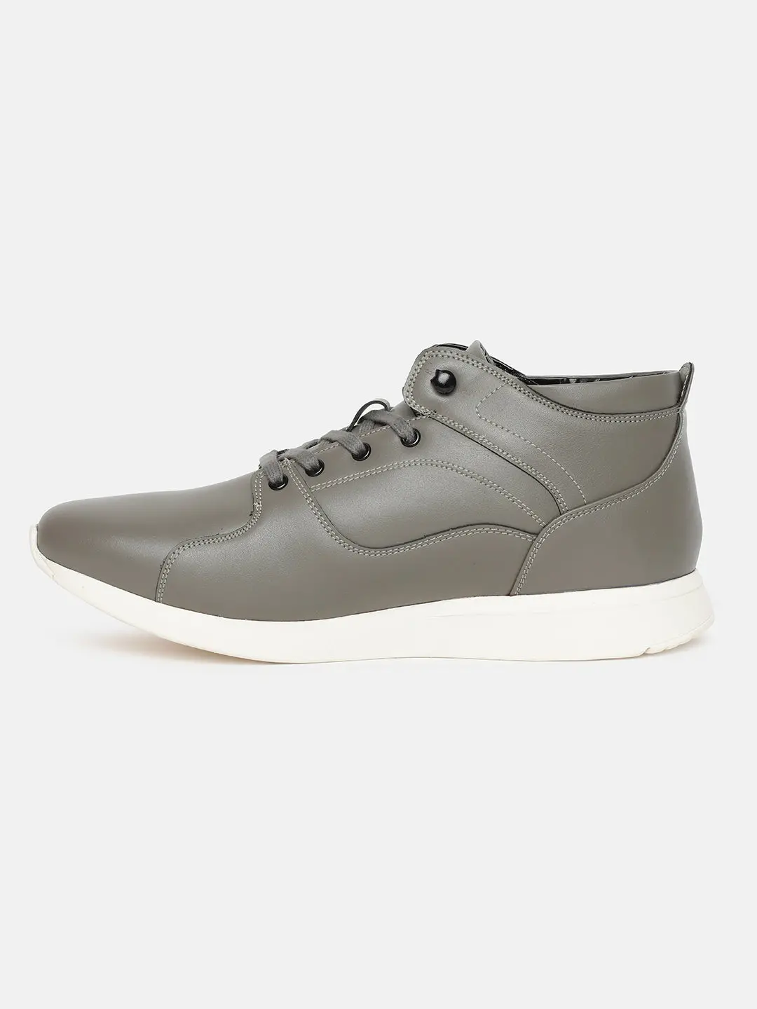 Men's Grey Solid Shoes 4
