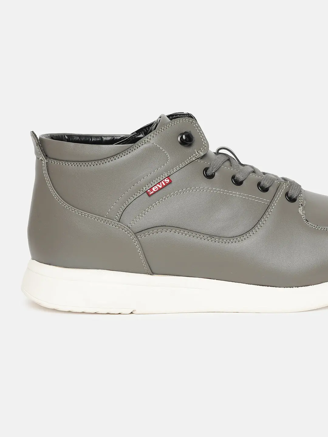 Men's Grey Solid Shoes 2