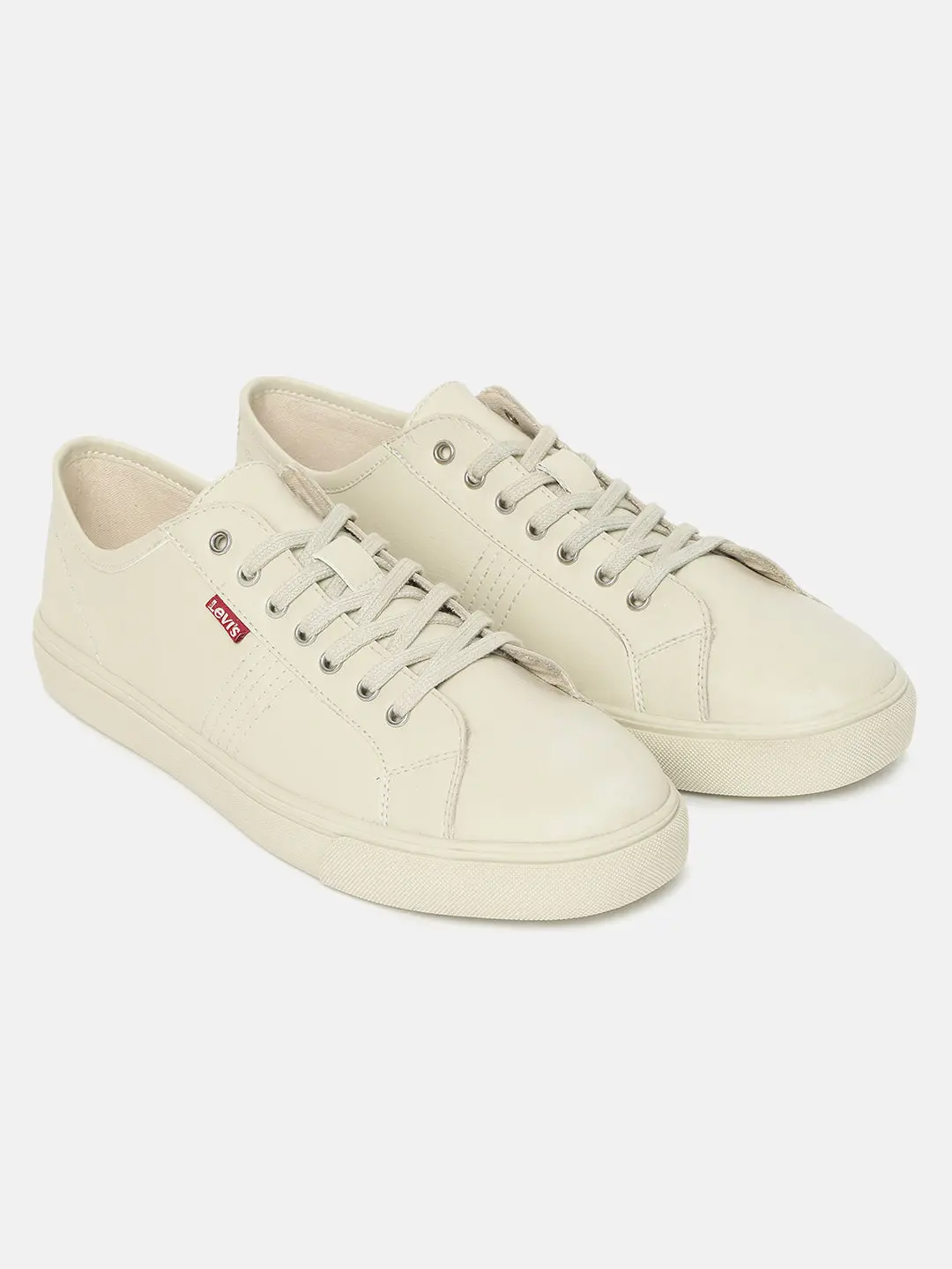 Men's Beige Solid Shoes 1
