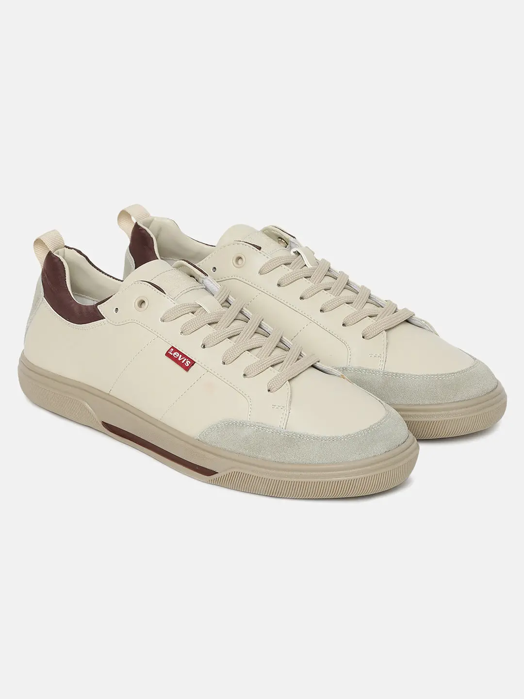 Men's Off-White Solid Shoes 1