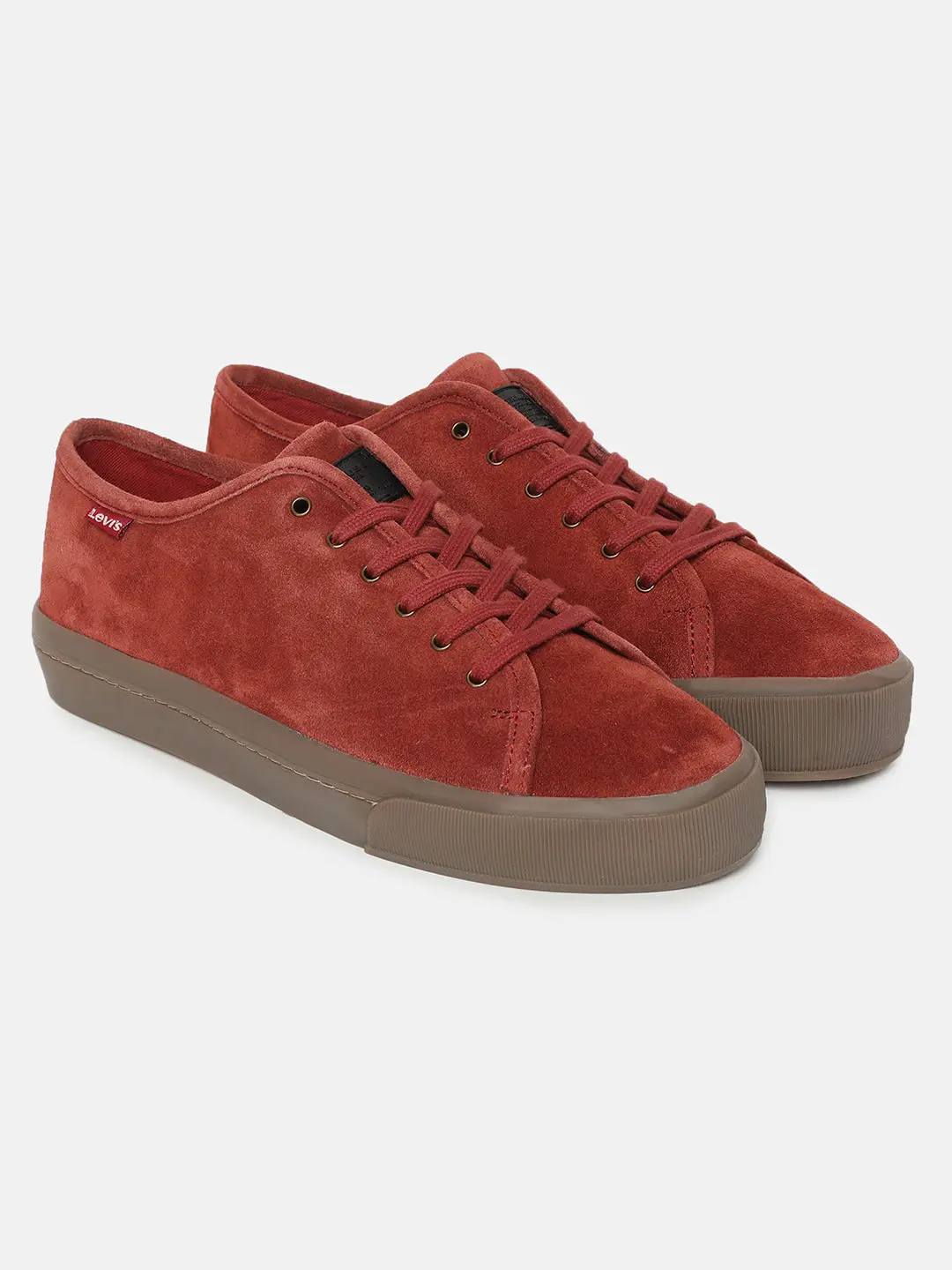 Men's Maroon Solid Shoes 1
