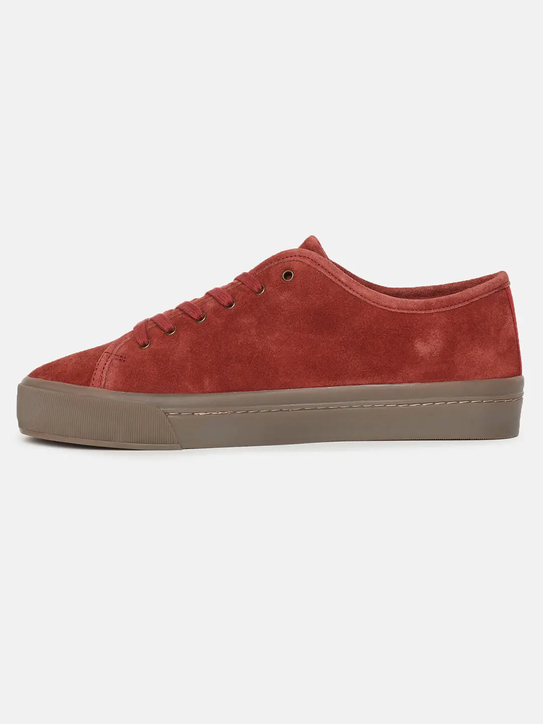 Men's Maroon Solid Shoes 4