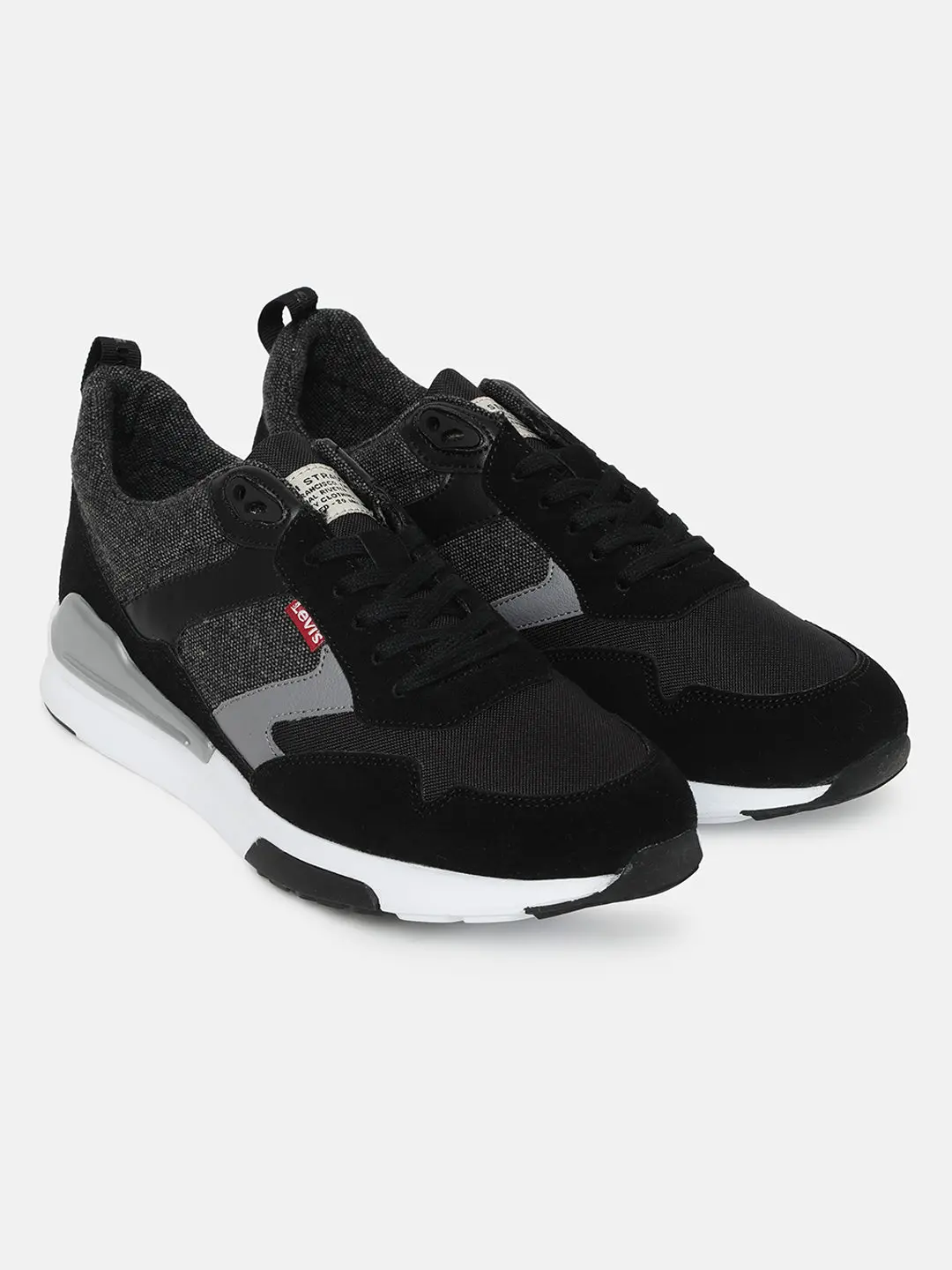 Men's Black And Grey Colorblock Shoes 1
