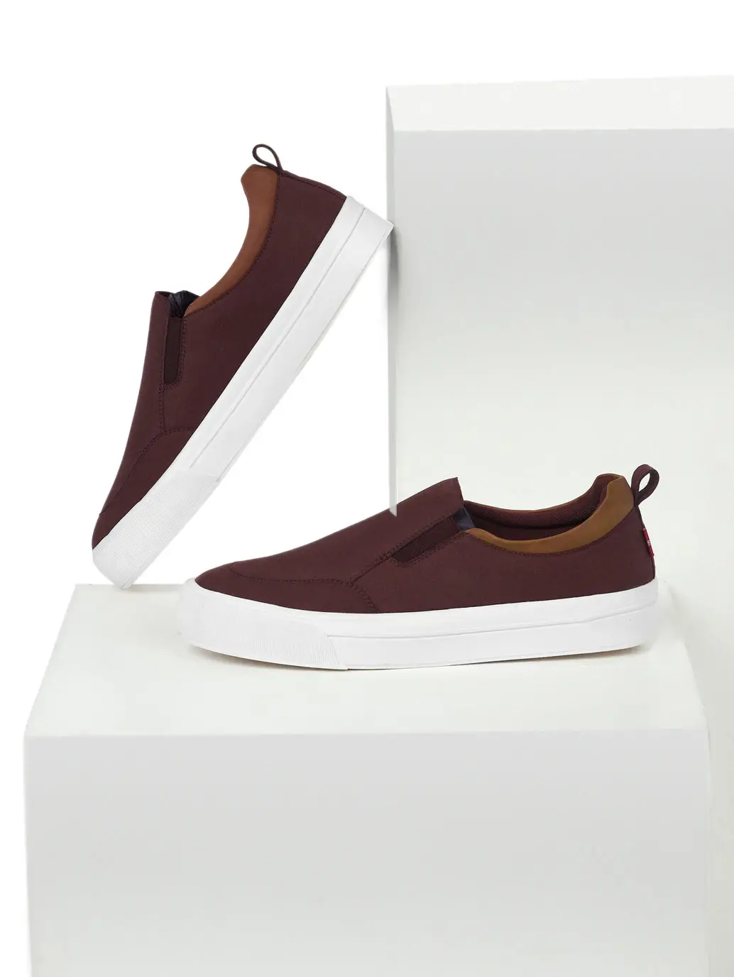 Men's Alps Maroon Casual Slip On 1