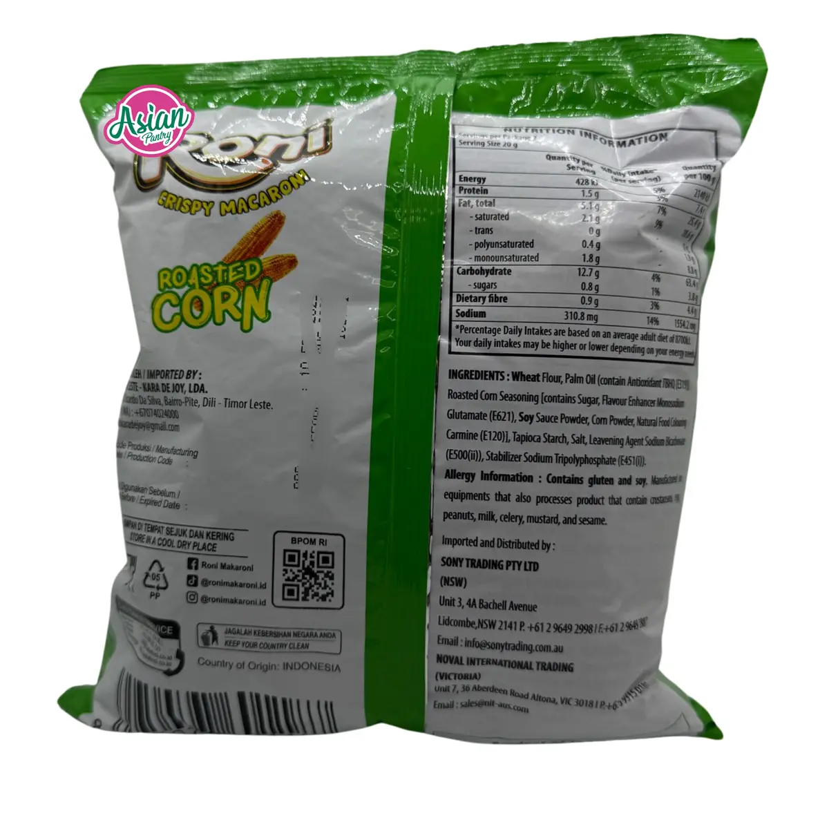 Roni Crispy Macaroni Snack Roasted Corn 140G 2
