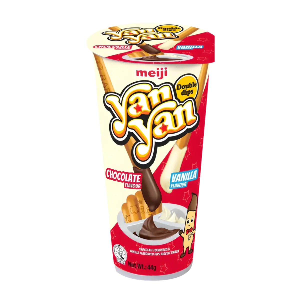 Meiji Yan Yan Double Dips Chocolate & Vanilla  44G 1
