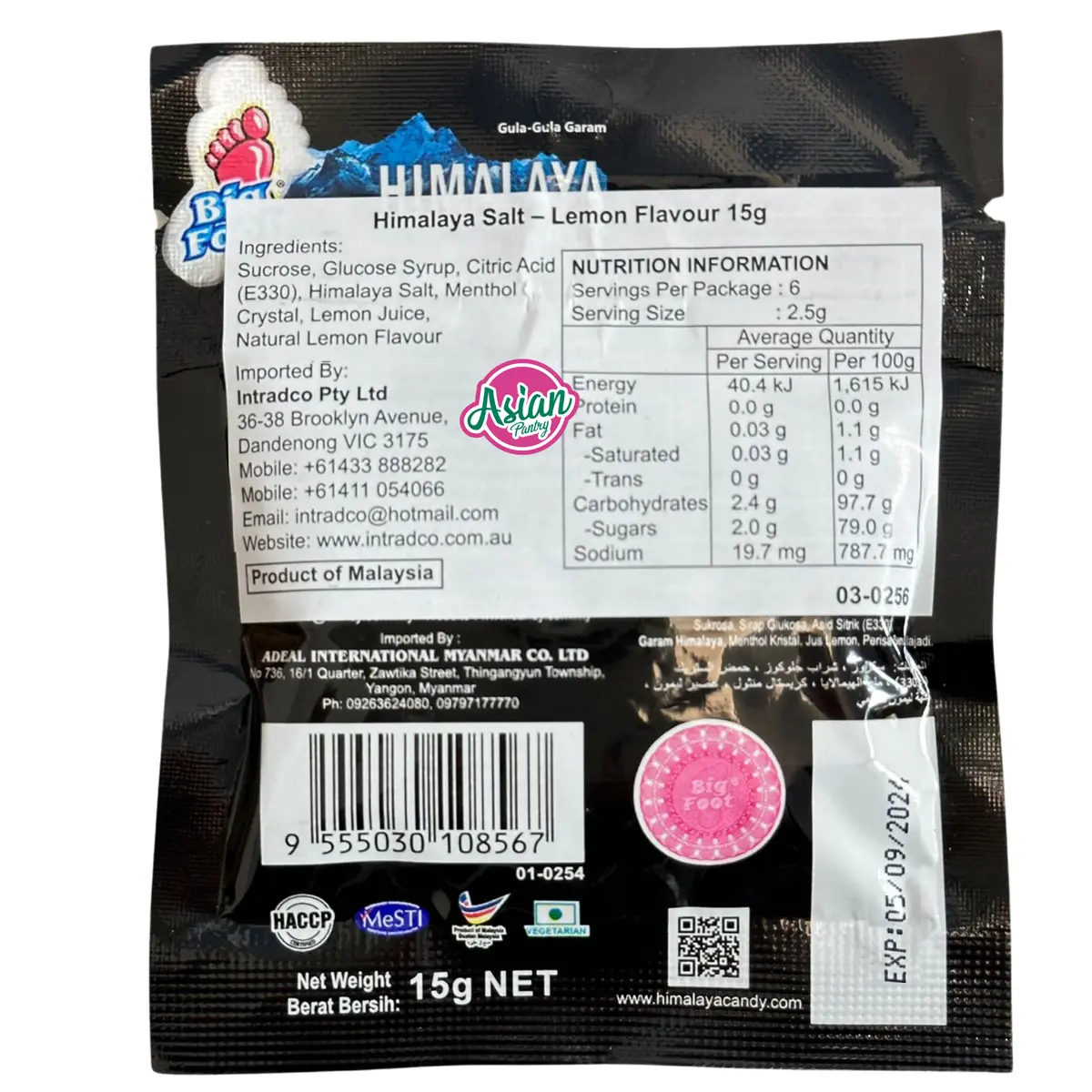 Big Foot Himalaya Salt Mint Lemon Flavour Candy 15G 2