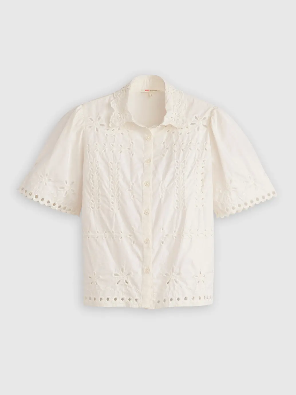 Women's Schiffli Spread Collar Shirt 6
