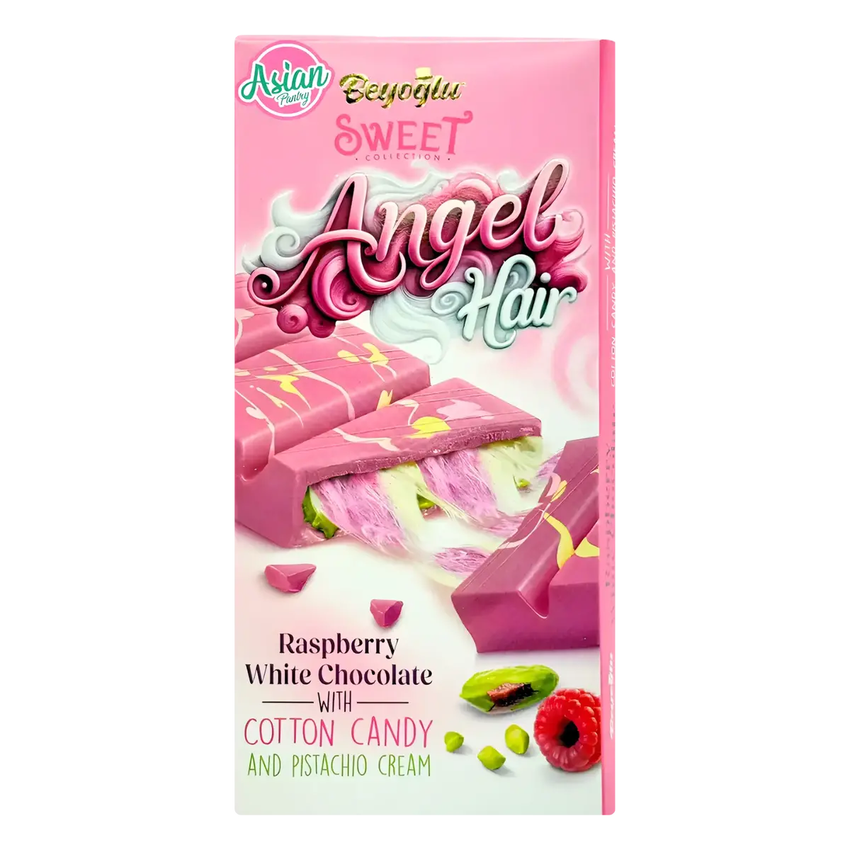 Beyoglu Dubai Chocolates Angel Hair Raspberry Chocolate Filled With Pistachio And Cotton Candy 160G 1