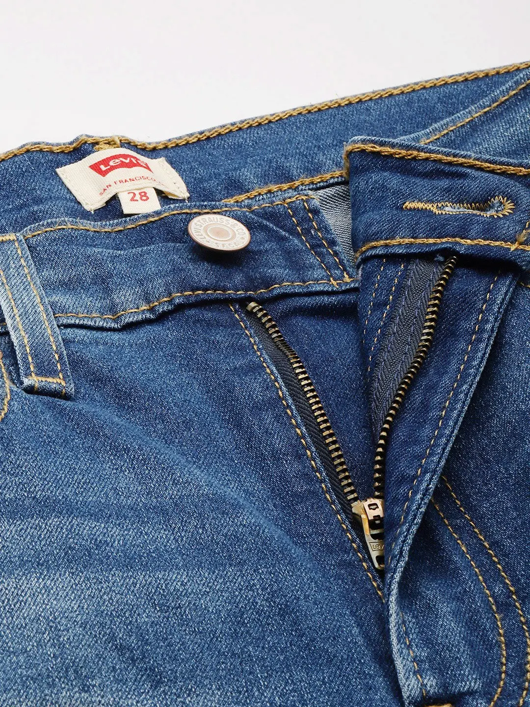 Women's Blue Ribcage Straight Fit High Rise Jeans 5
