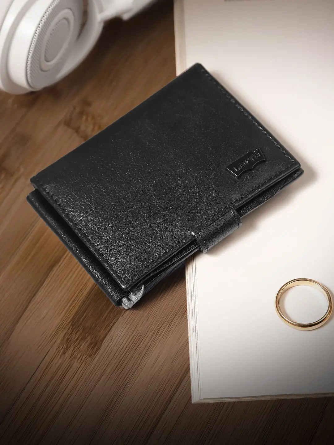 Men's Black Solid Card Holder 1