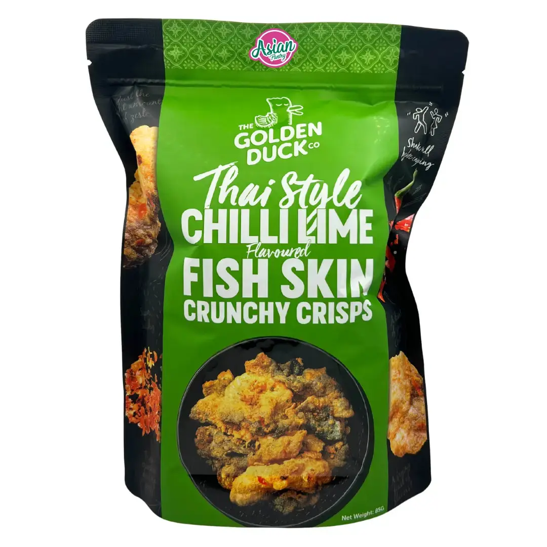 Golden Duck Thai Style Chilli Lime Flavoured Fish Skin Crunchy Crisps 85G 1
