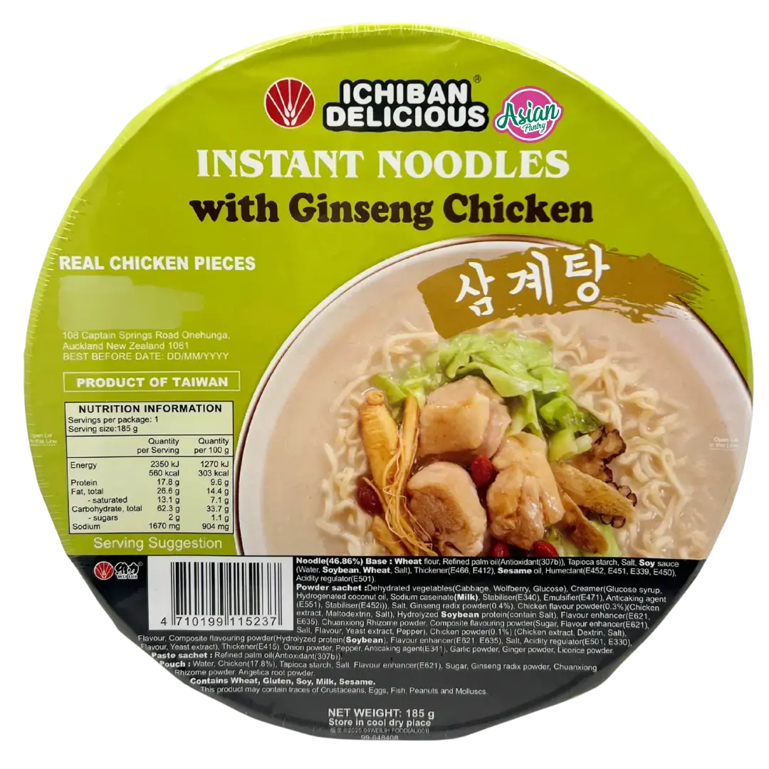 Ichiban Delicious Instant Noodles With Ginseng Chicken 185G 1
