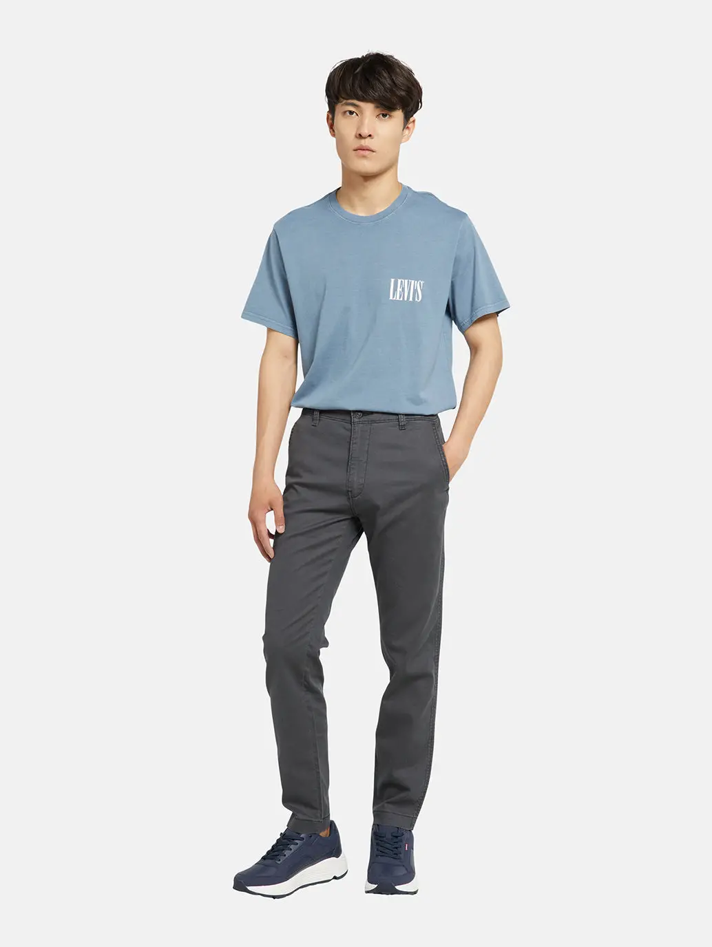 Men's Charcoal Grey Regular Fit Chinos 1