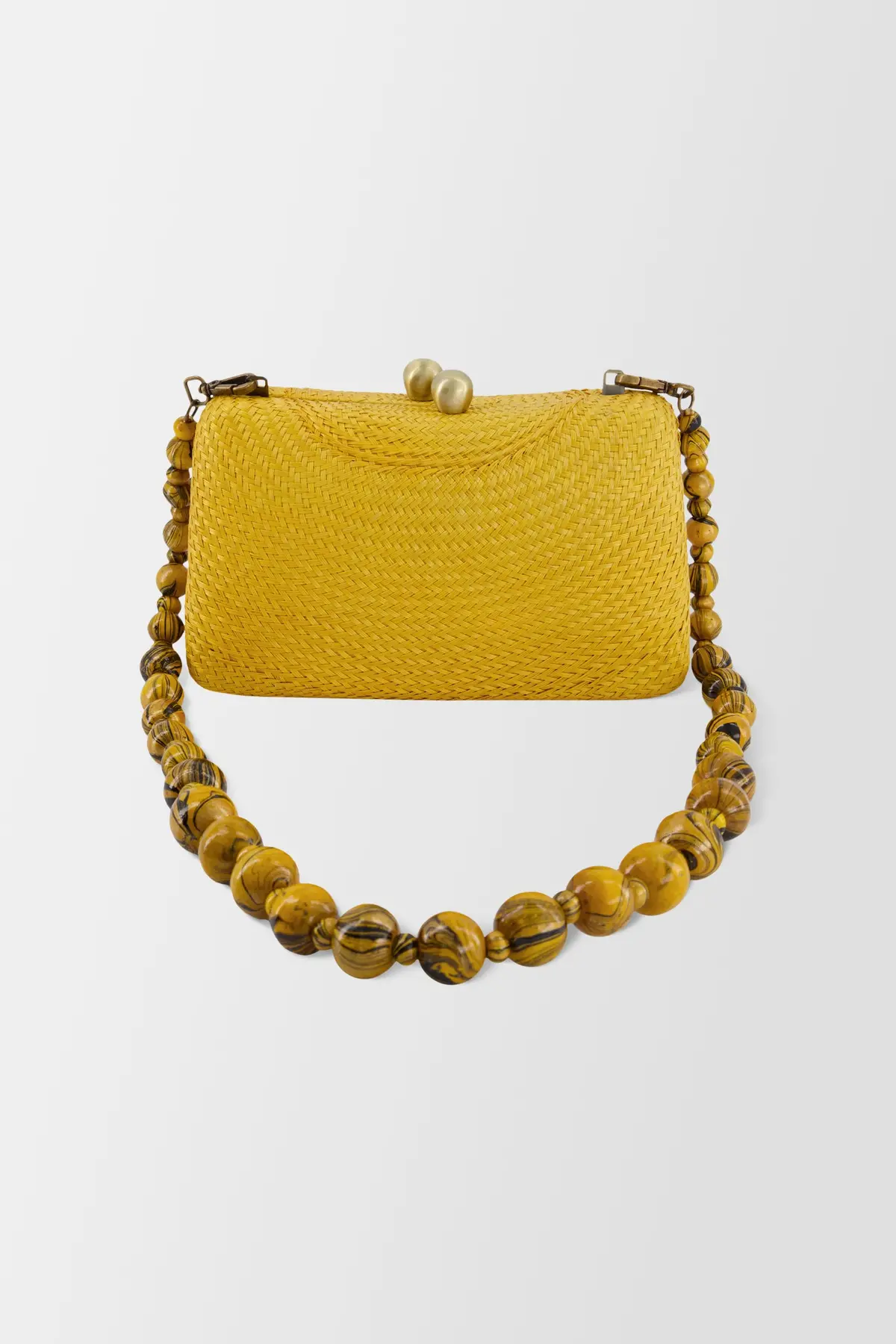 Serpui Yellow Charlotte Bun Clutch 1