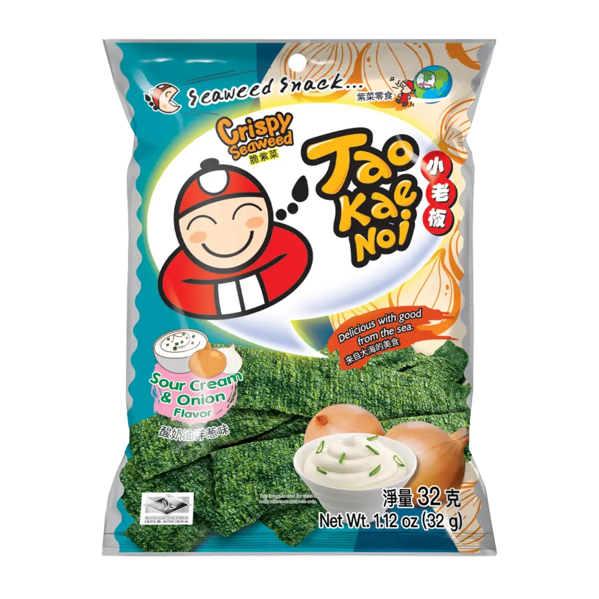 Tao Kae Noi Crispy Seaweed Sour Cream & Onion Flavour 32G 1