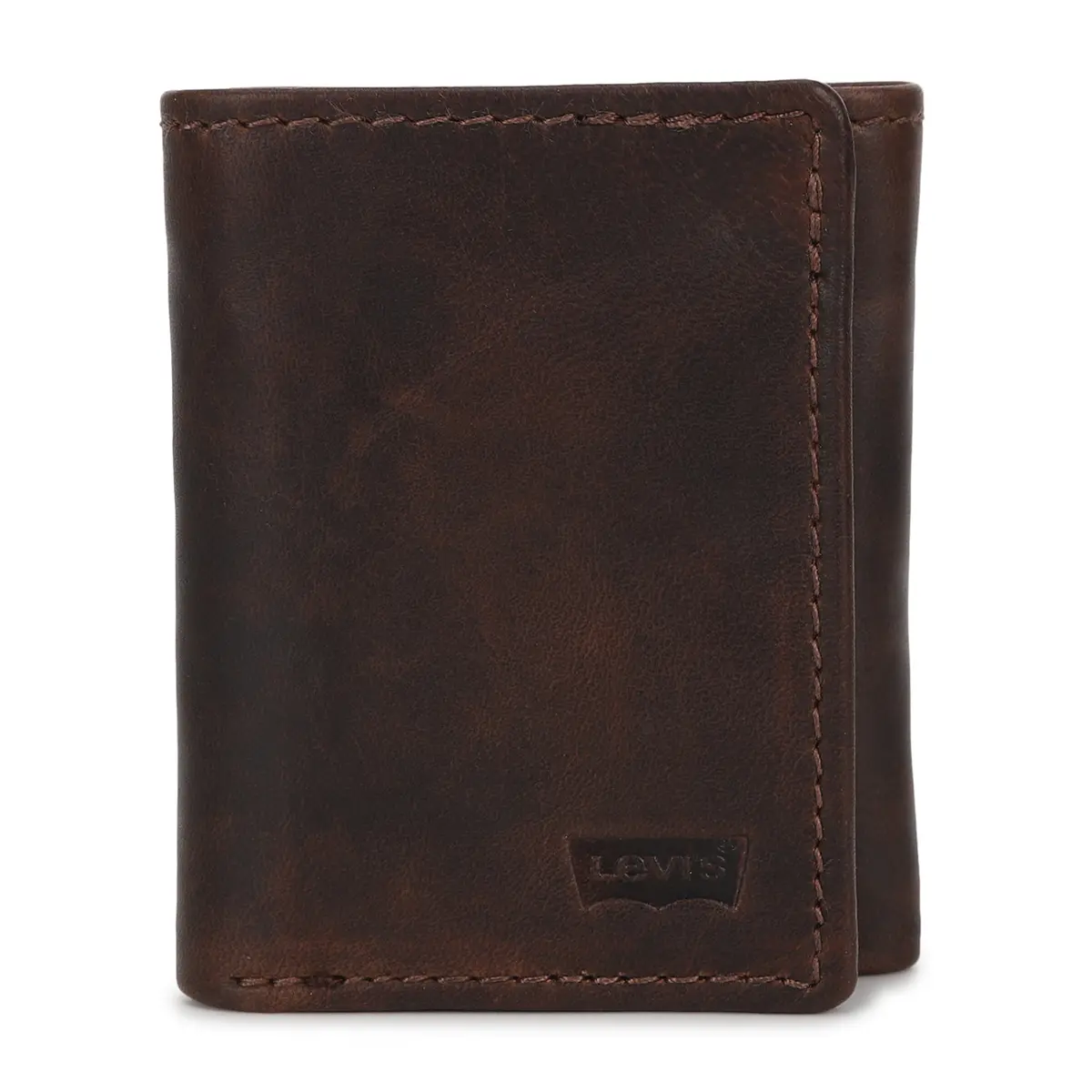 Men's Brown Brand Logo Tri-Fold Wallet 1