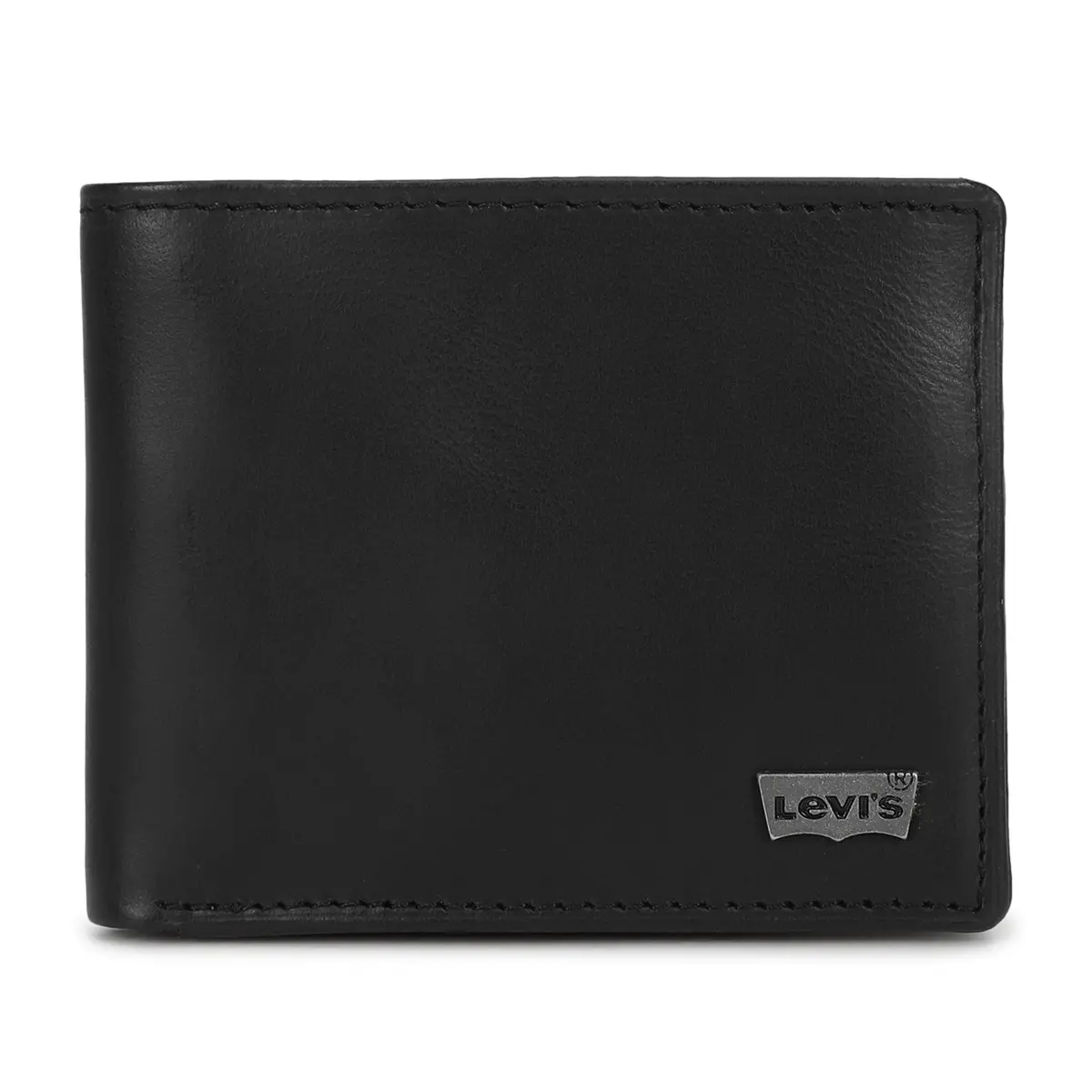 Men's Black Brand Logo Bi-Fold Wallet 1