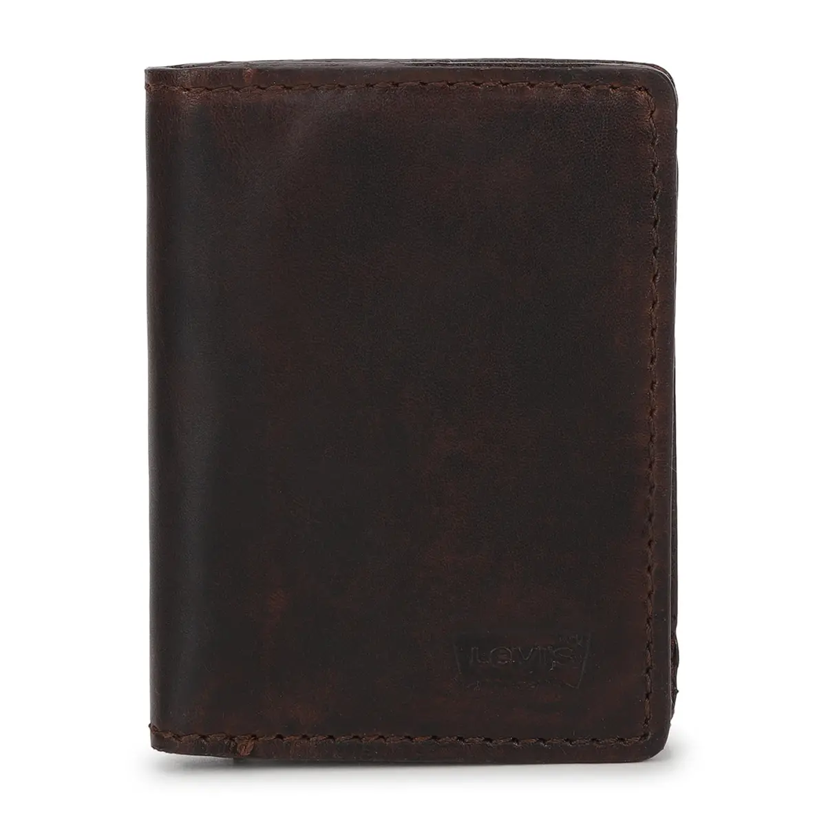 Men's Brown Brand Logo Mechanical Card Wallet 1